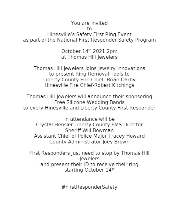 Hinesville's Safety First Ring Event