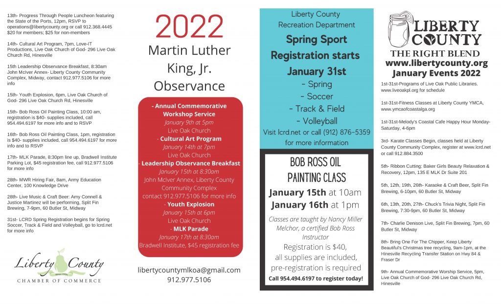 Calendar of Events- January 2022