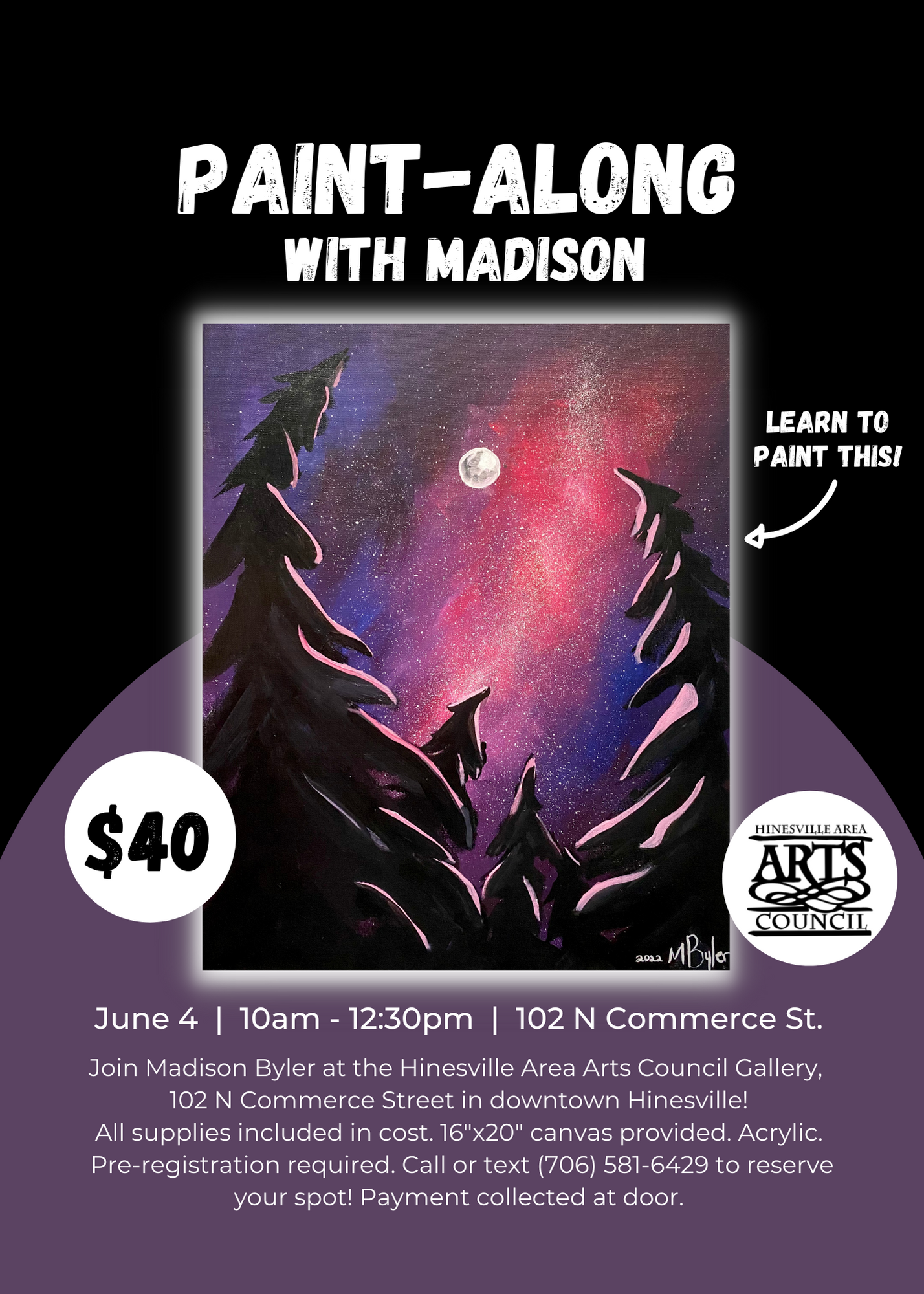 Paint with Madison Hinesville Area Arts Council