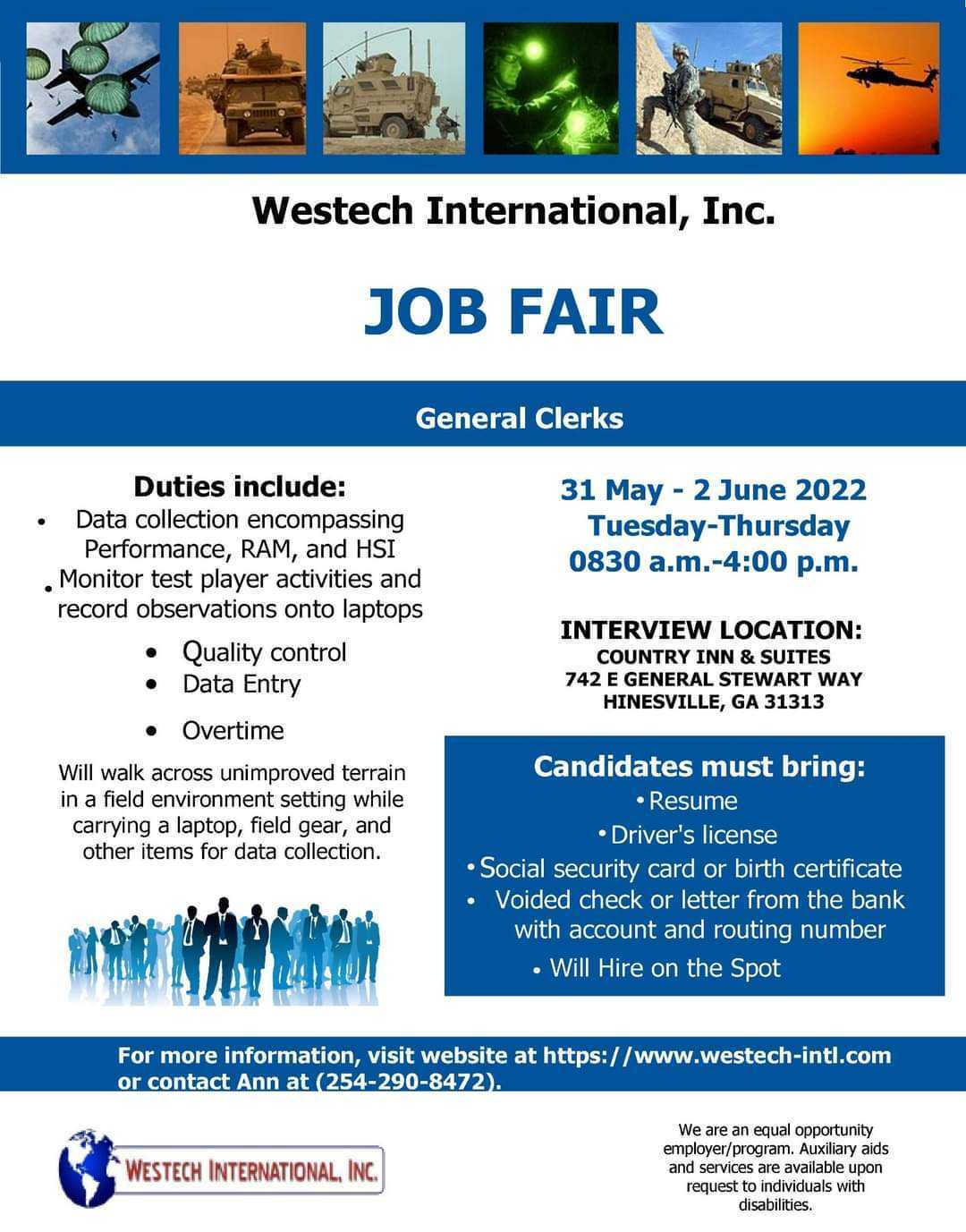 Westech International Inc Job fair flyer
