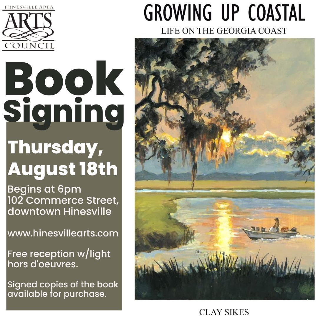 Flyer for the Growing Up Coastal book signing