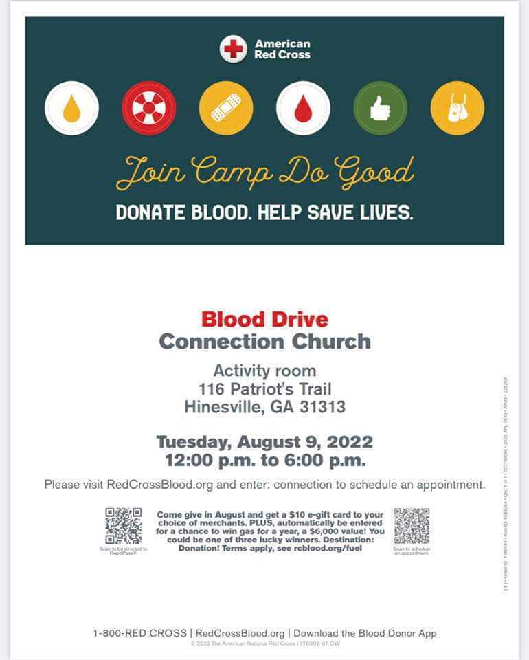 Flyer for American Red Cross Blood Drive