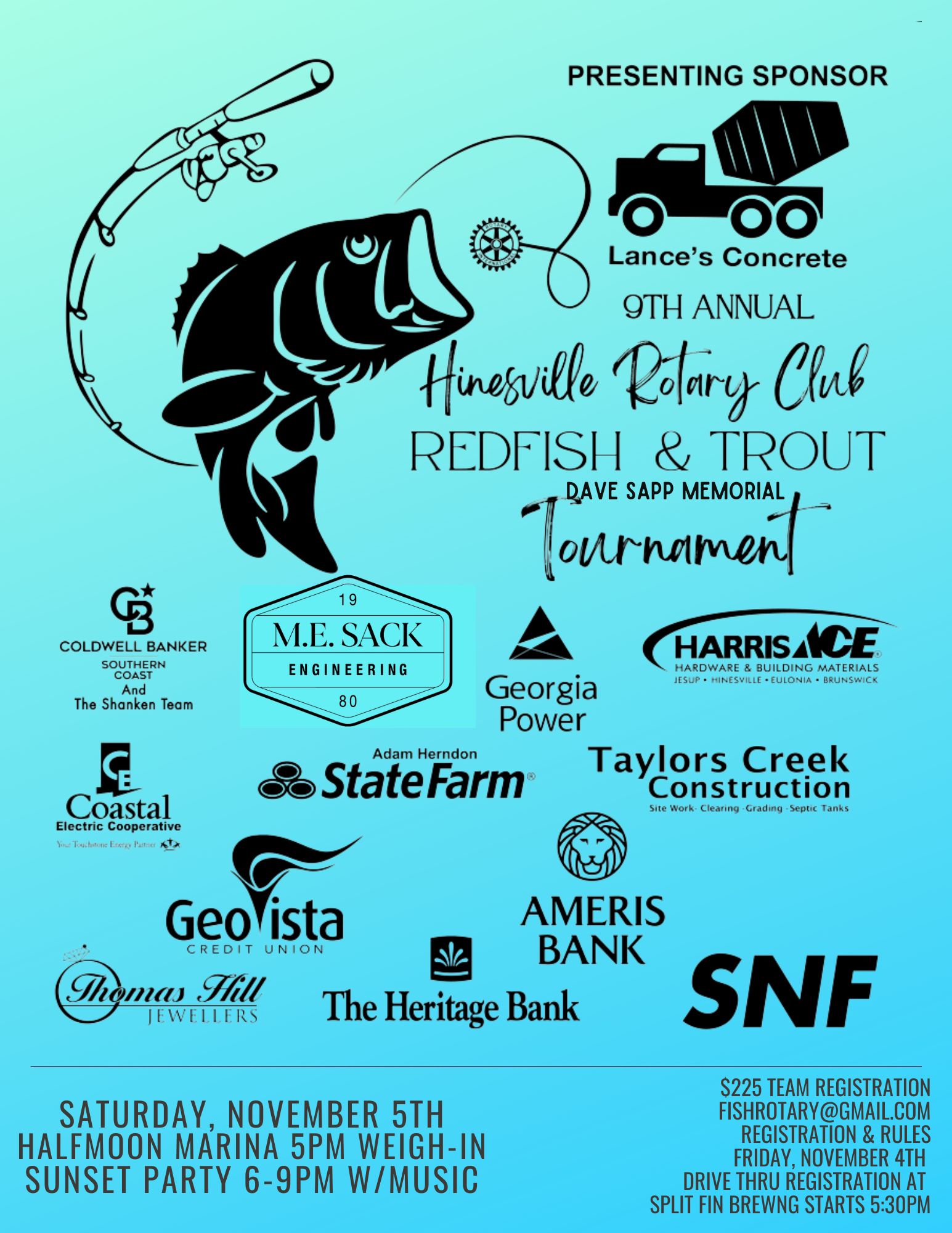 Flyer for Rotary Fishing Tournament
