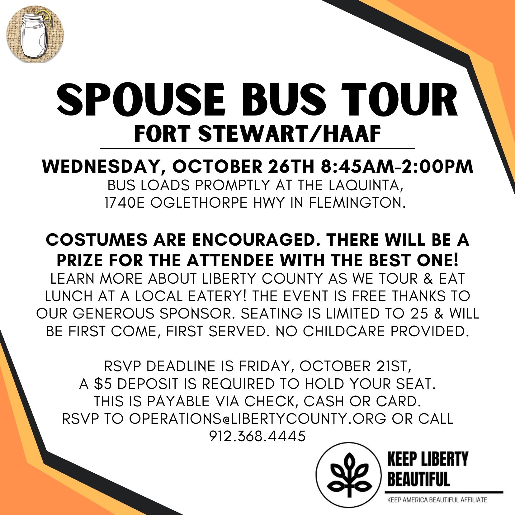 Flyer for October Spouse Bus Tour
