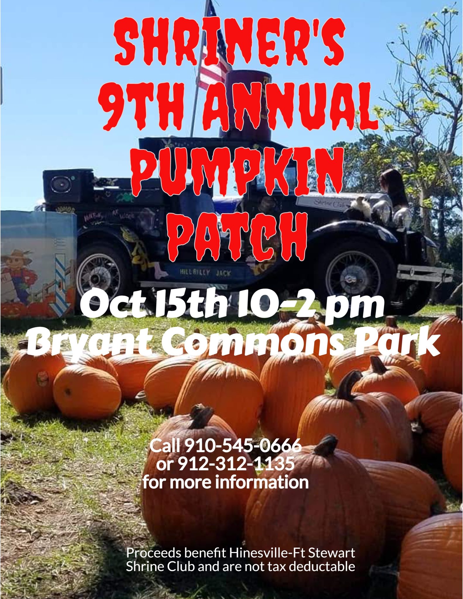 Flyer for Shriner's 9th Annual Pumpkin Patch