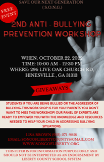 Anti Bullying Workshop Flyer