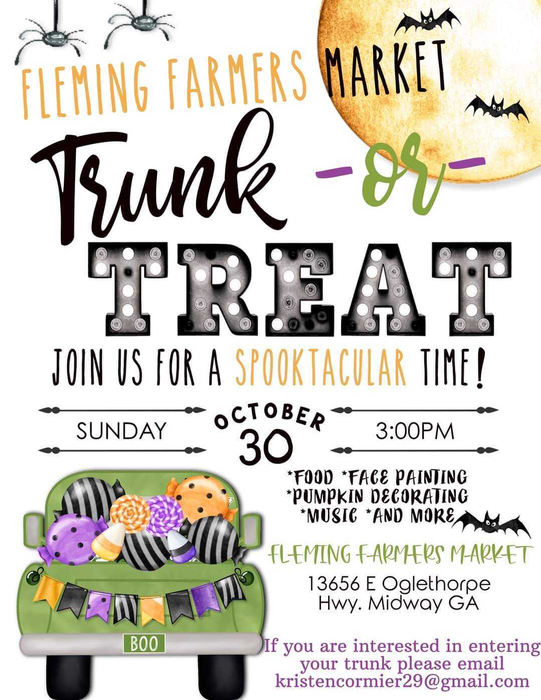 Flyer for Fleming Farmers Market Trunk or Treat