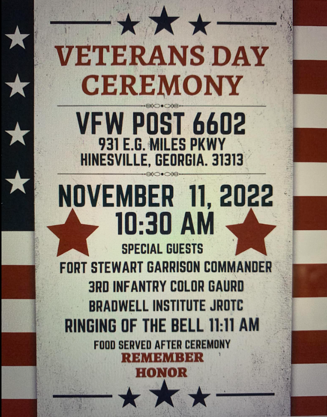 Veterans Day Ceremony poster