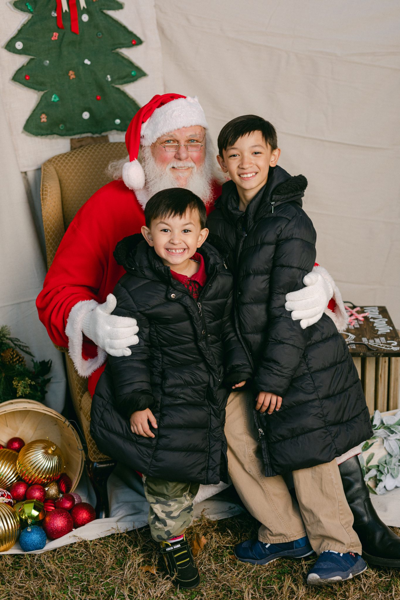 two boys with Santa