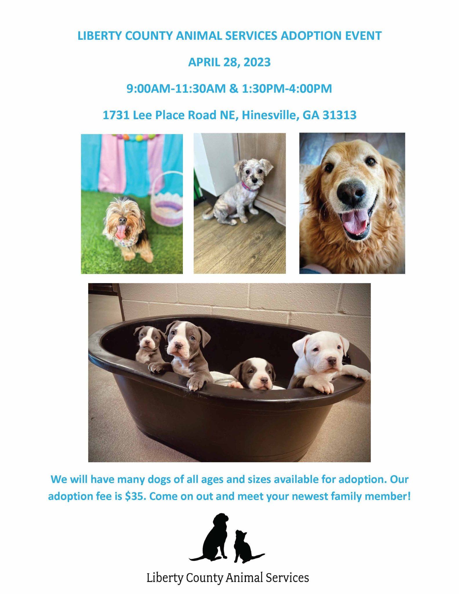 Liberty County Animal Services Adoption Event flyer