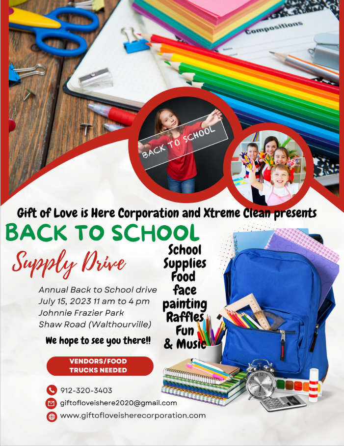 Back To School Drive flyer