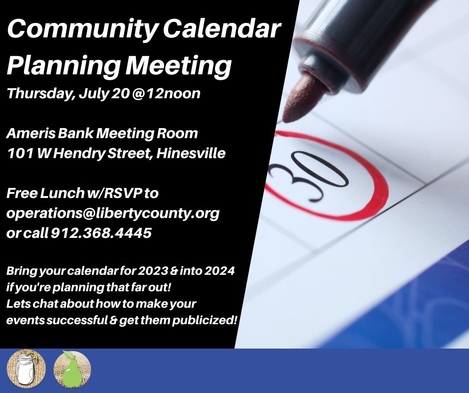 Community Calendar Planning Meeting flyer