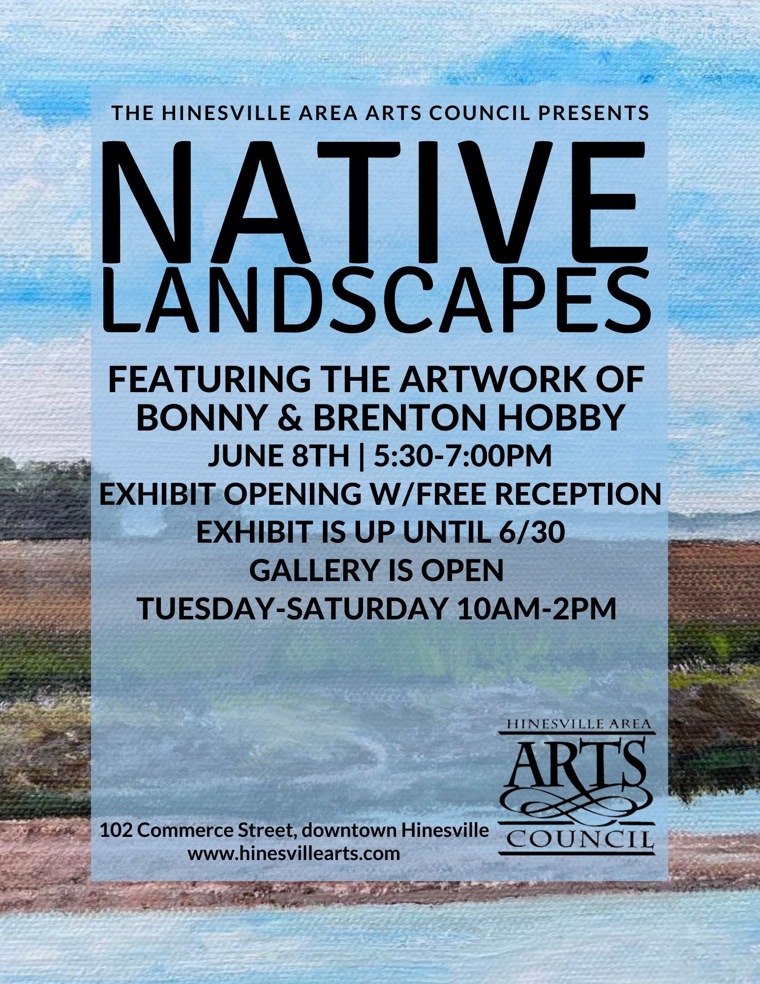 Native Landscapes exhibit flyer