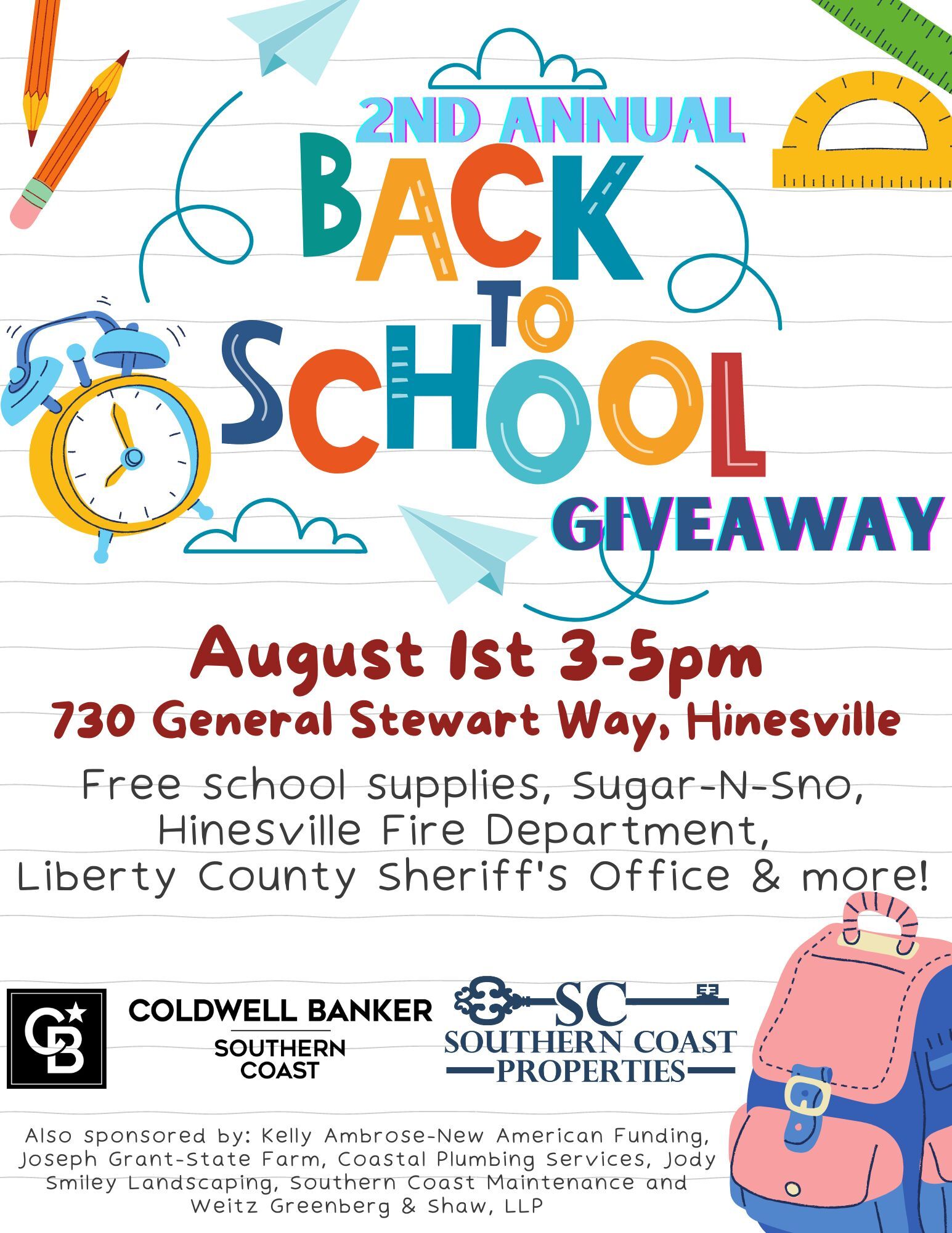 Back to school giveaway flyer