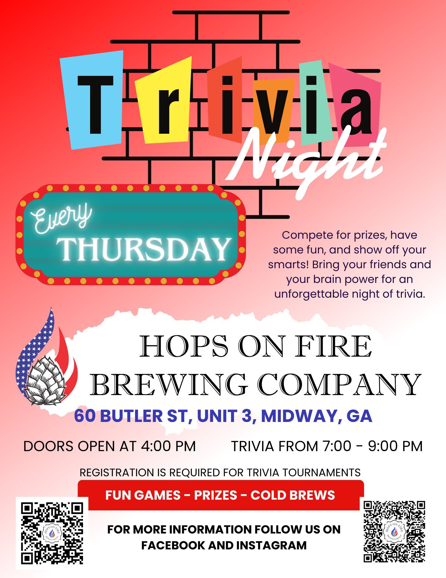 Trivia Night- Hops On Fire Brewing
